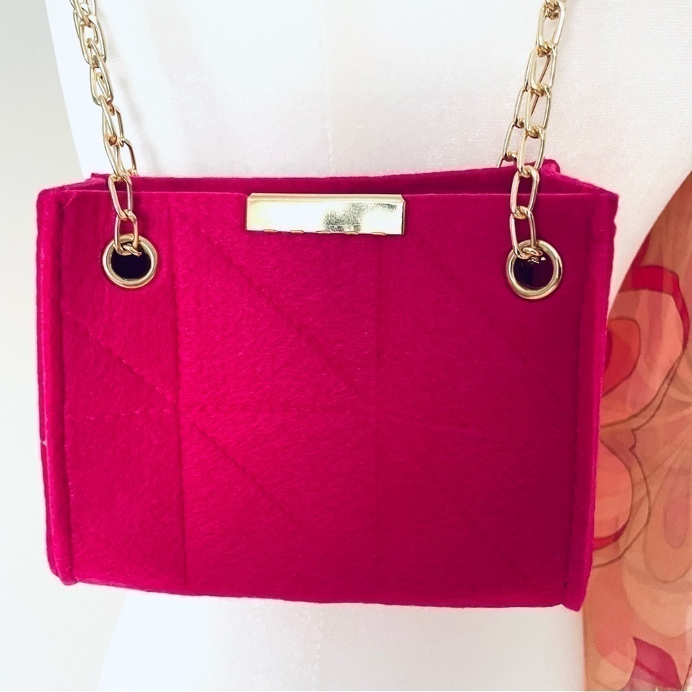 NWOT Barbie Style Hot Pink Square Evening Bag Women Mini Purse Girls - Picture 9 of 13